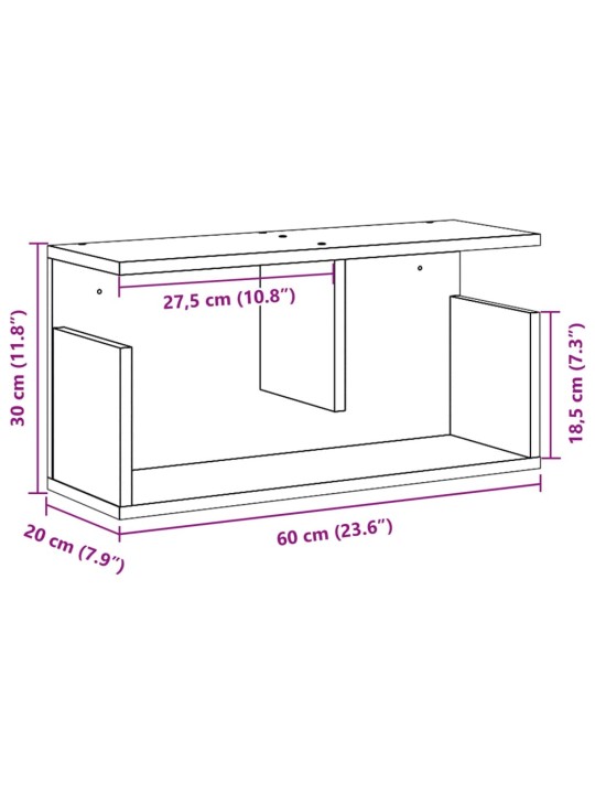 Nástěnná skříňka 60 x 20 x 30 cm dub sonoma kompozitní dřevo