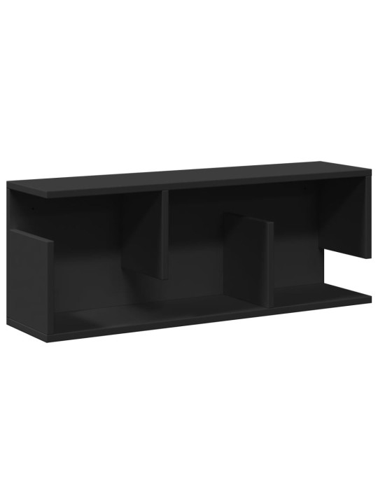 Nástěnná skříňka 80 x 20 x 30 cm černá kompozitní dřevo