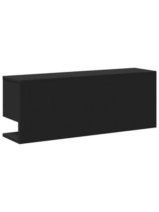Nástěnná skříňka 80 x 20 x 30 cm černá kompozitní dřevo