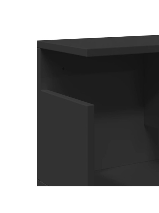 Nástěnná skříňka 80 x 20 x 30 cm černá kompozitní dřevo