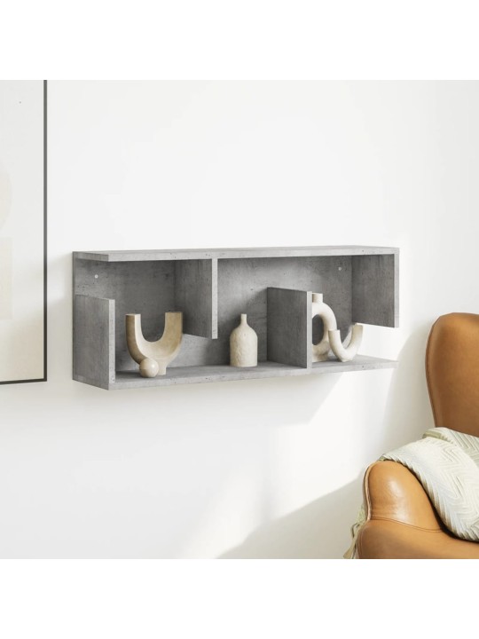 Nástěnná skříňka 80 x 20 x 30 cm betonově šedá kompozitní dřevo