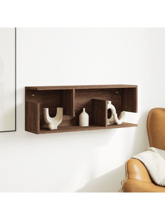 Nástěnná skříňka 80 x 20 x 30 cm hnědý dub kompozitní dřevo
