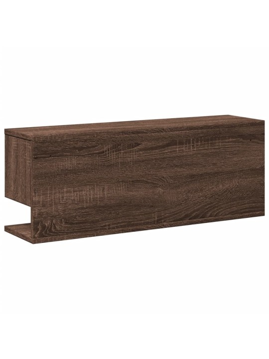 Nástěnná skříňka 80 x 20 x 30 cm hnědý dub kompozitní dřevo