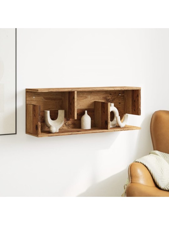 Nástěnná skříňka 80 x 20 x 30 cm old wood kompozitní dřevo