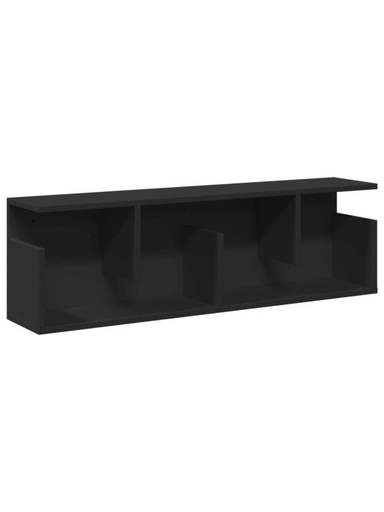 Nástěnná skříňka 100 x 20 x 30 cm černá kompozitní dřevo