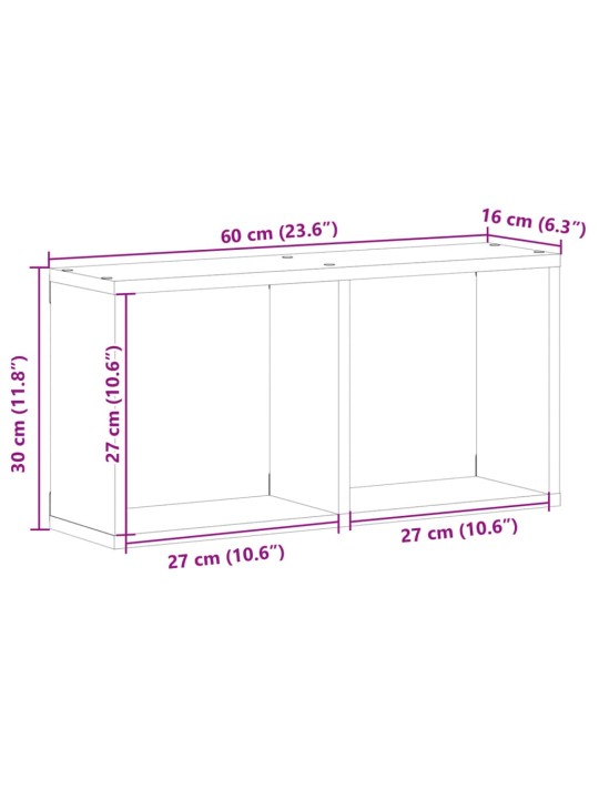 Nástěnná skříňka 60 x 16 x 30 cm bílá kompozitní dřevo