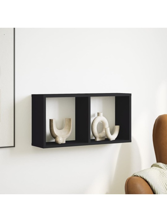 Nástěnná skříňka 60 x 16 x 30 cm černá kompozitní dřevo