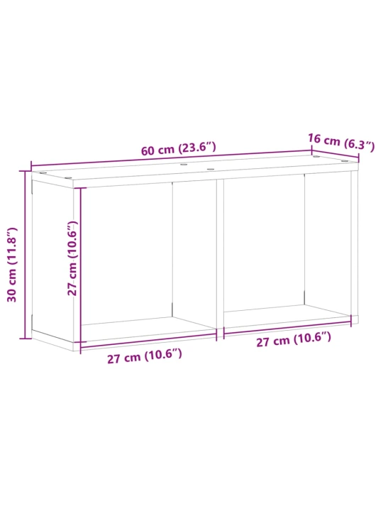 Nástěnná skříňka 60 x 16 x 30 cm dub sonoma kompozitní dřevo