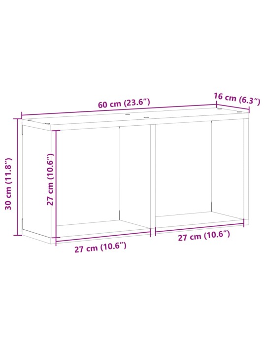Nástěnná skříňka 60 x 16 x 30 cm betonově šedá kompozitní dřevo