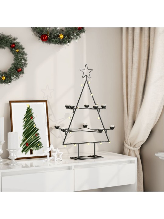Kovový vánoční stromeček pro dekorace černý 75 cm