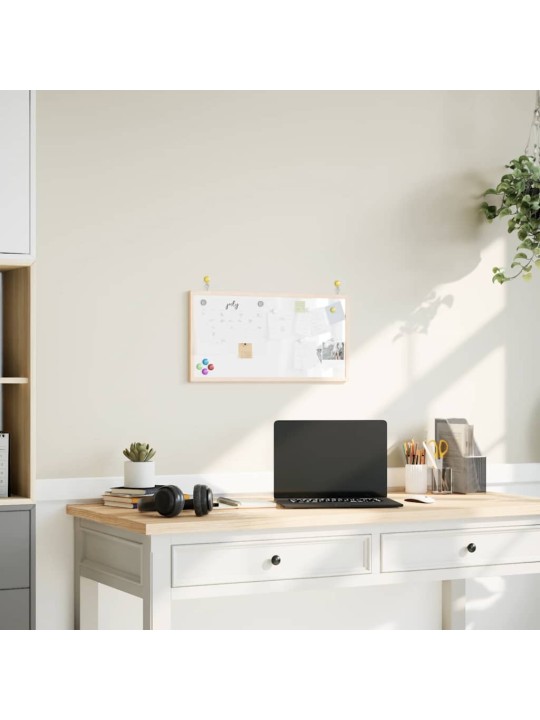 Vidaxl magnetická tabule s masivním borovicovým dřevěným rámem 60x30cm