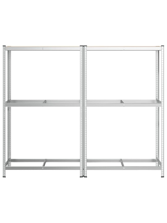 2patrový policemi na pneumatiky 2 ks stříbrná 110x40x180 cm