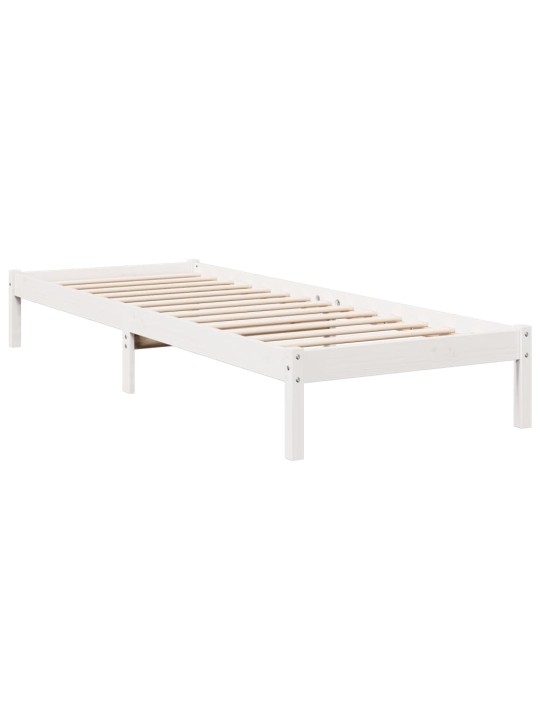Prodloužený rám postele bez matrace bílý 80 x 210 cm borovice