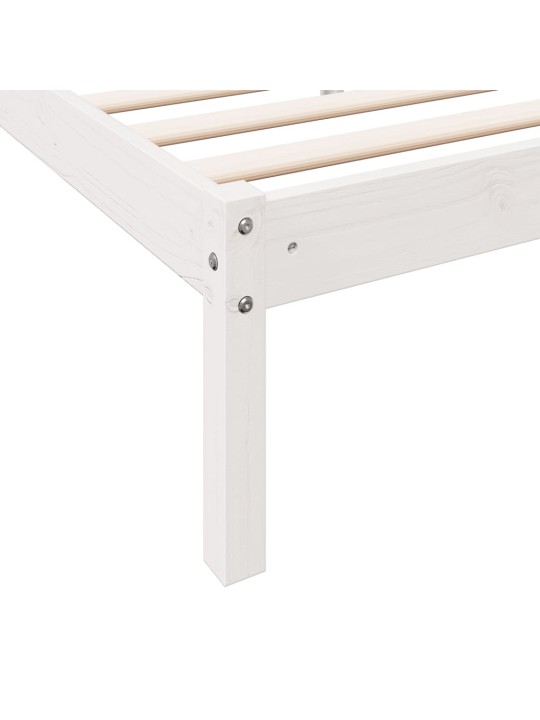 Prodloužený rám postele bez matrace bílý 80 x 210 cm borovice