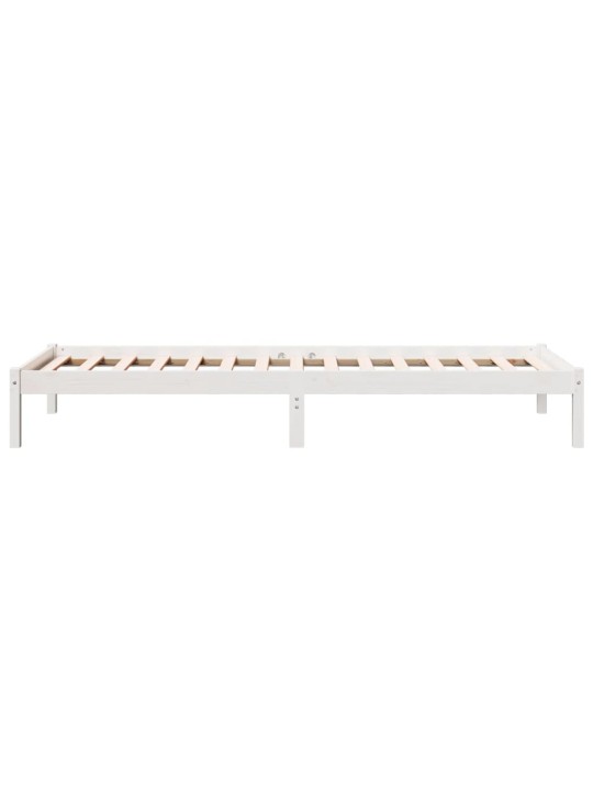 Prodloužený rám postele bez matrace bílý 90 x 210 cm borovice