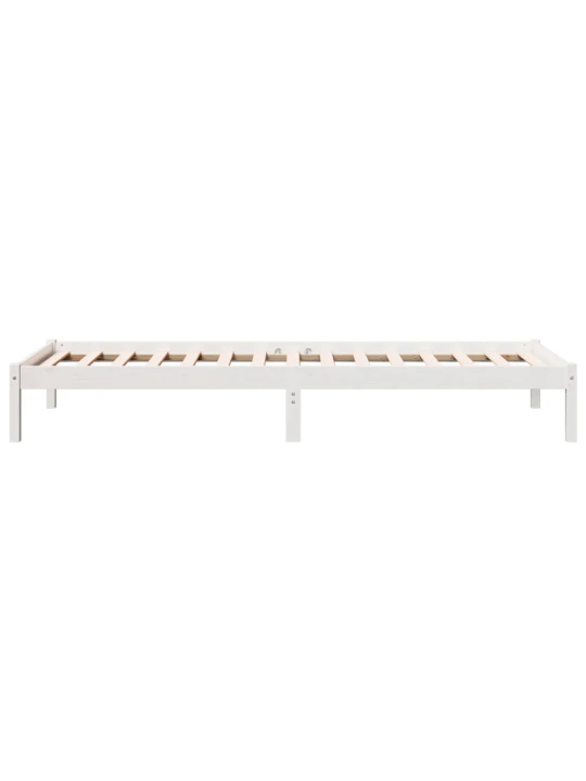 Prodloužený rám postele bez matrace bílý 90 x 210 cm borovice