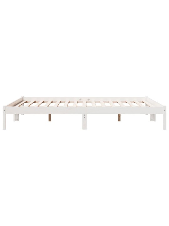 Prodloužený rám postele bez matrace bílý 140 x 210 cm borovice