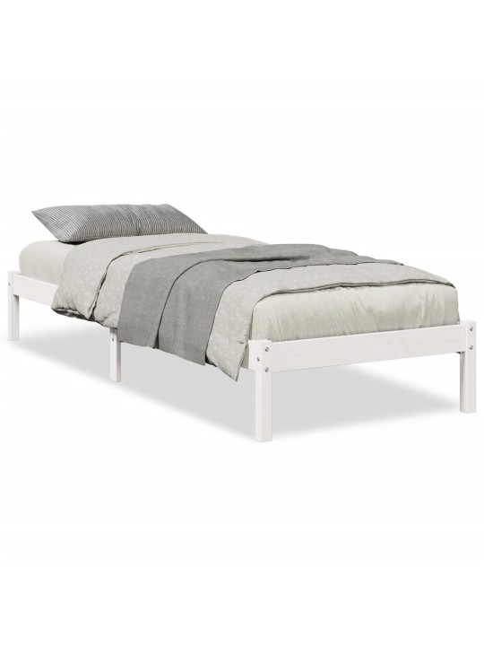 Prodloužený rám postele bez matrace bílý 80 x 220 cm borovice