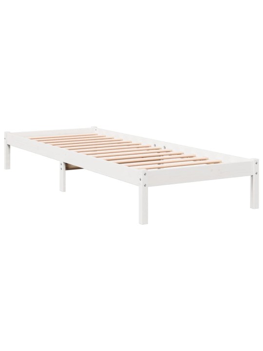 Prodloužený rám postele bez matrace bílý 90 x 220 cm borovice