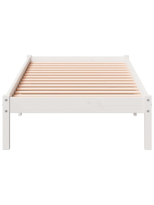 Prodloužený rám postele bez matrace bílý 90 x 220 cm borovice