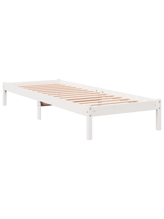 Prodloužený rám postele bez matrace bílý 90 x 220 cm borovice