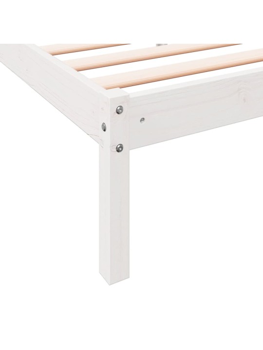Prodloužený rám postele bez matrace bílý 90 x 220 cm borovice