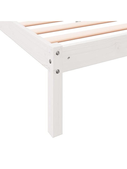 Prodloužený rám postele bez matrace bílý 140 x 220 cm borovice