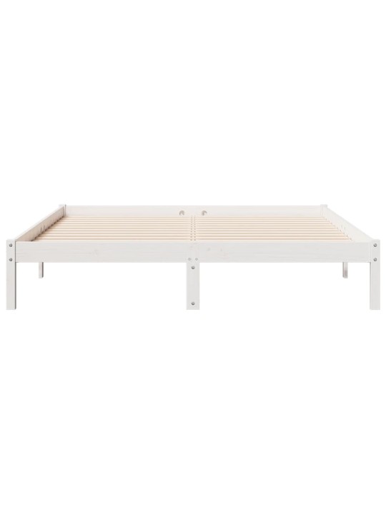 Prodloužený rám postele bez matrace bílý 160 x 220 cm borovice