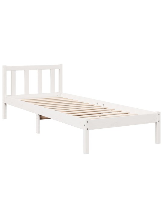 Prodloužený rám postele bez matrace bílý 80 x 210 cm borovice