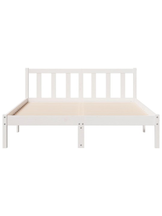 Prodloužený rám postele bez matrace bílý 160 x 210 cm borovice