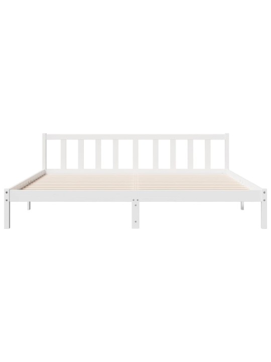 Prodloužený rám postele bez matrace bílý 180 x 210 cm borovice