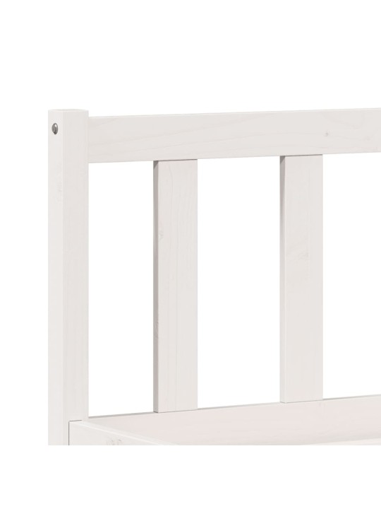 Prodloužený rám postele bez matrace bílý 180 x 210 cm borovice