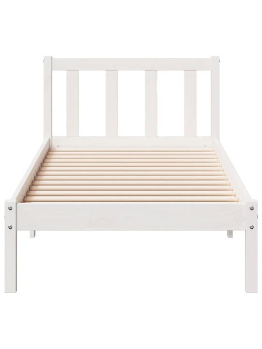 Prodloužený rám postele bez matrace bílý 80 x 220 cm borovice