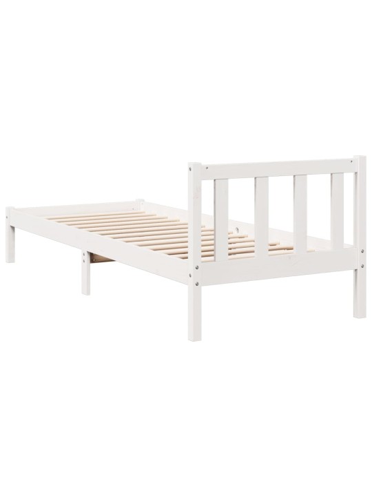 Prodloužený rám postele bez matrace bílý 80 x 220 cm borovice