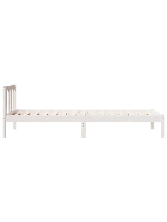 Prodloužený rám postele bez matrace bílý 90 x 220 cm borovice