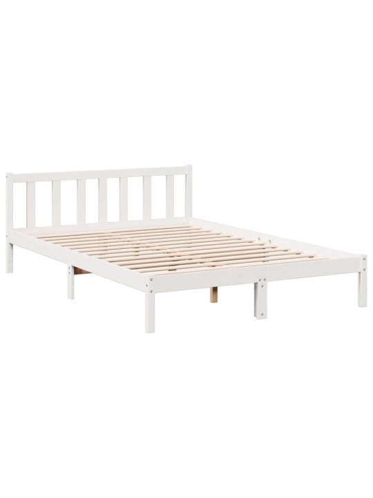 Prodloužený rám postele bez matrace bílý 140 x 220 cm borovice