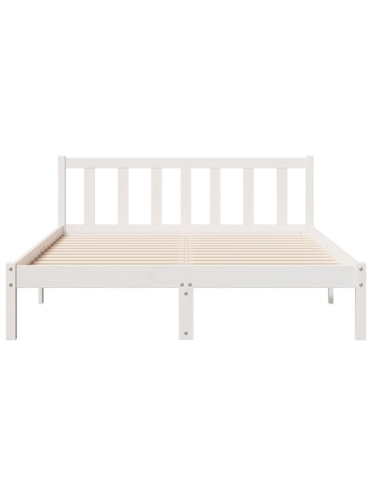 Prodloužený rám postele bez matrace bílý 140 x 220 cm borovice
