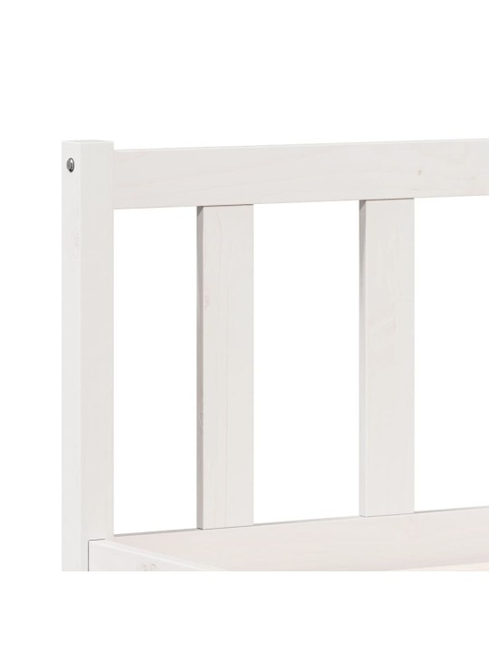Prodloužený rám postele bez matrace bílý 160 x 220 cm borovice