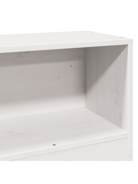 Čelo postele s úložným prostorem bílé 90 cm masivní borovice