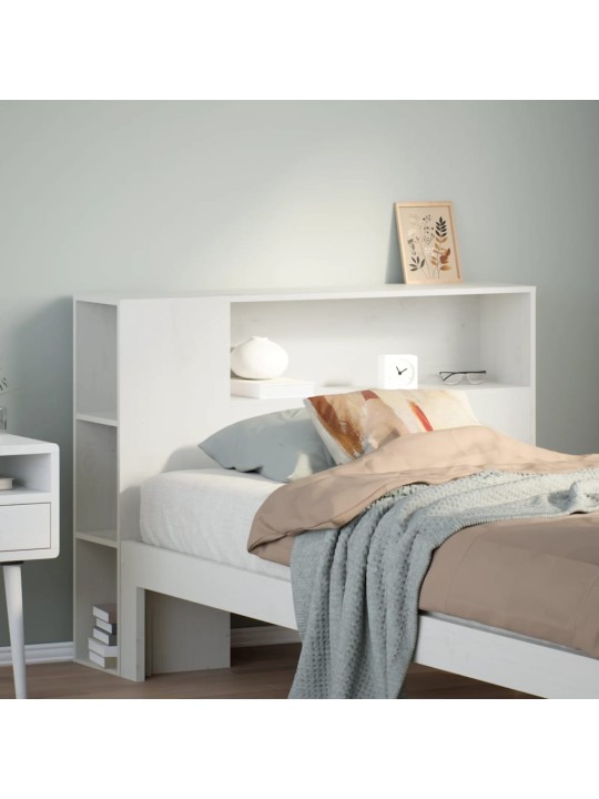 Čelo postele s úložným prostorem bílé 90 cm masivní borovice