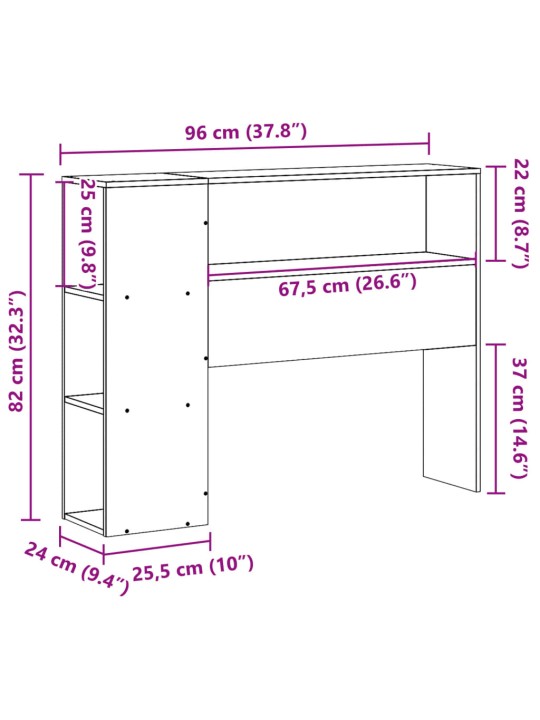 Čelo postele s úložným prostorem voskově hnědé 90 cm borovice