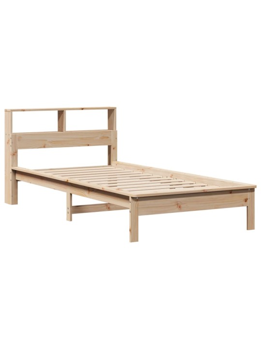 Postel s knihovnou bez matrace 90 x 190 cm masivní borovice