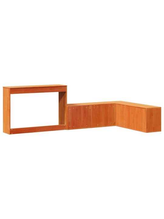 Skříňka k posteli se stolkem voskově hnědá 232x122x75 cm