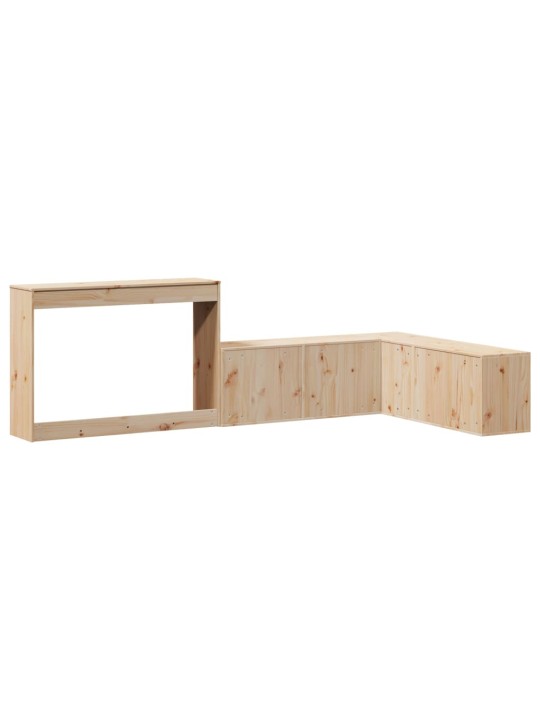 Skříňka k posteli se stolkem 222x107x75 cm masivní borové dřevo
