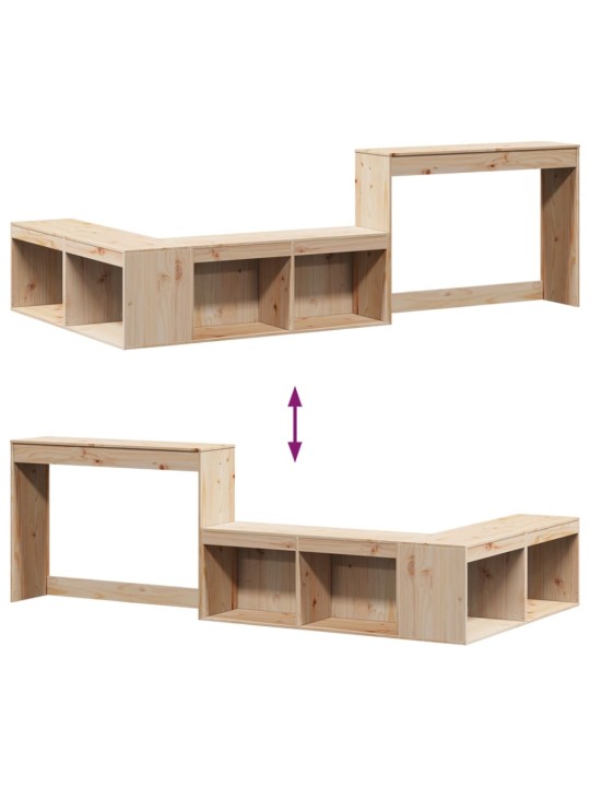 Skříňka k posteli se stolkem 232x112x75 cm masivní borové dřevo