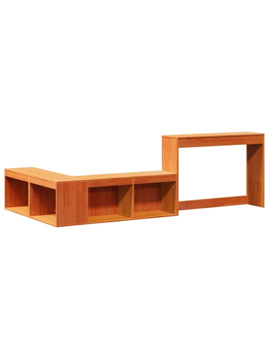 Skříňka k posteli se stolkem voskově hnědá 232x112x75 cm