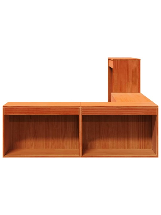 Skříňka k posteli se stolkem voskově hnědá 232x112x75 cm