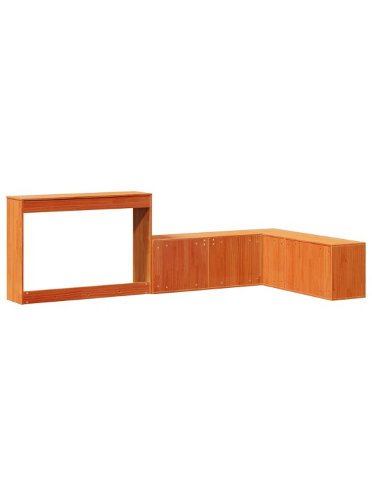 Skříňka k posteli se stolkem voskově hnědá 232x112x75 cm