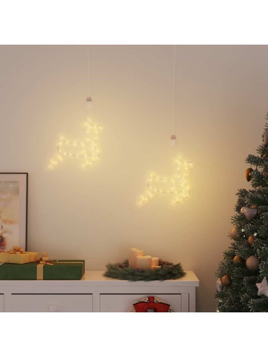 Vánoční osvětlení silueta soba 2 ks 35 LED teplá bílá