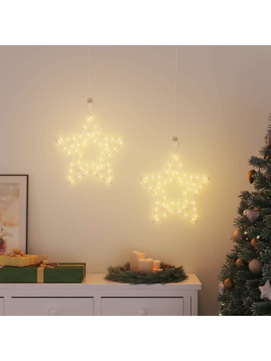 Vánoční osvětlení hvězda silueta 2 ks 50 led teplá bílá